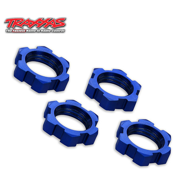 Traxxas Wheel nuts Splined 17mm Alu. Blue (4 stk.)